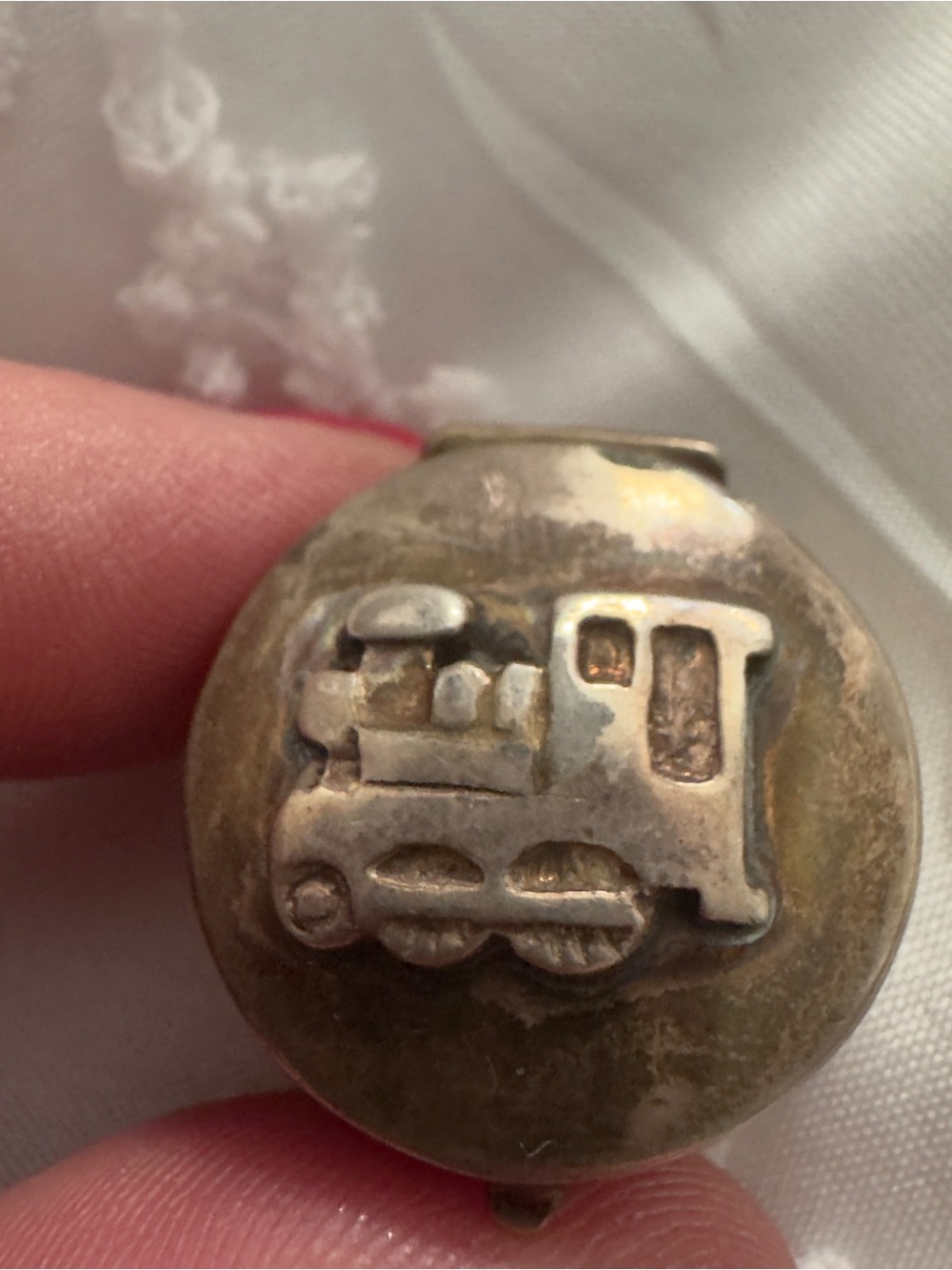 925 Sterling silver Vintage Train pill box - Sterling silver